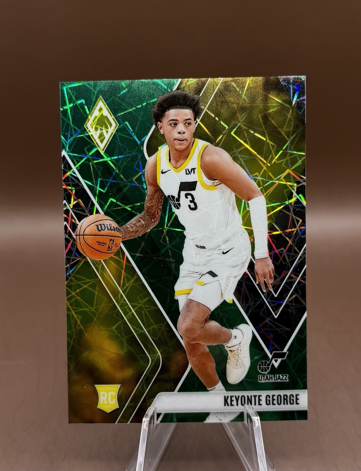 2023-24  Phoenix Basketball #296 Keyonte George Green Lazer Phoenix /175 RC Jazz