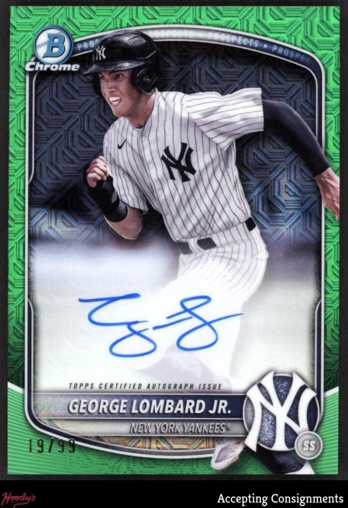 2025 Bowman Chrome Mega Box Green Refractor George Lombard Jr. ROOKIE AUTO 19/99