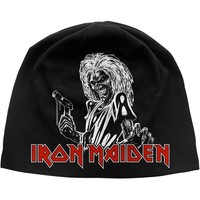 Iron Maiden MüTze Beanie Cap Classic Killers Logo Offiziell Nue Schwarz Jersey