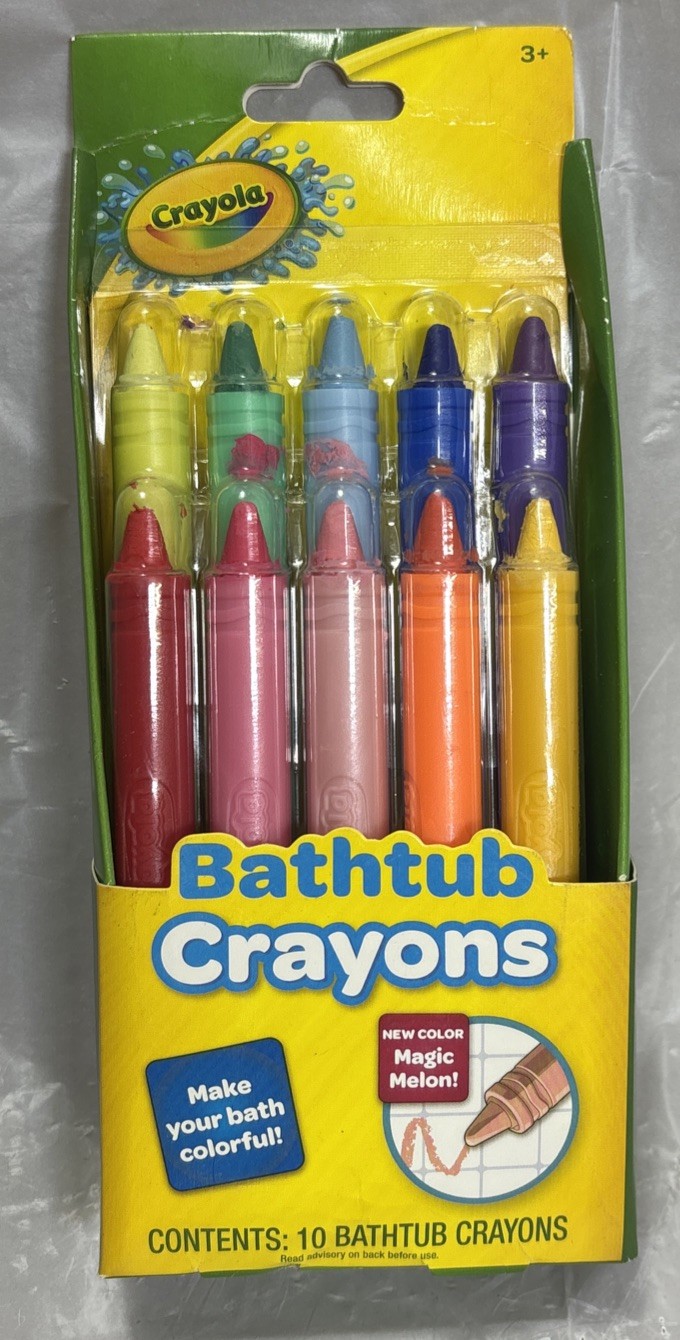 Crayola Bathtub Crayons, Assorted Colors, 10 Ct New in Packa