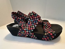 Women  s Yellow Box Wedge Sandal Multicolor Size 9.5 New Without Box