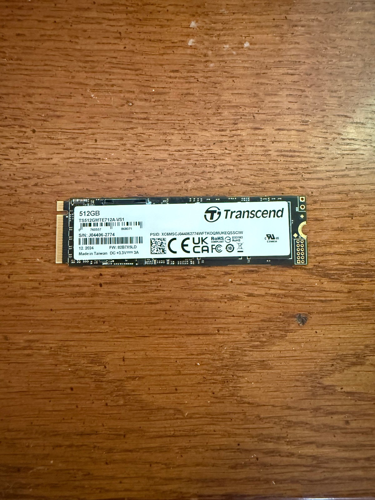 512 GB Transcend NVME TS512GMTE712A-VS1