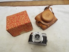 Vintage Hit Mini Spy Camera Made in Japan w/Yellow Leather Case  Box Miniature