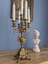 Gro&szlig;er 5-armiger Kerzenleuchter Bronze/ Messing Barock Rokoko Vintage massiv