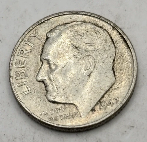 1947 D Roosevelt Dime 90% Silver US Coin