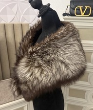 Silver Fox Fur Shawl Real Fox Luxury Wrap