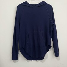 Aritzia Tna Purple Waffle Knit Long Sleeve Hooded Hoodie Sweater Sweatshirt Sz M