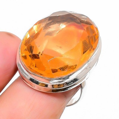 Morganit ovale Form Edelstein verstellbar Ring Statement handgefertigt erstau...