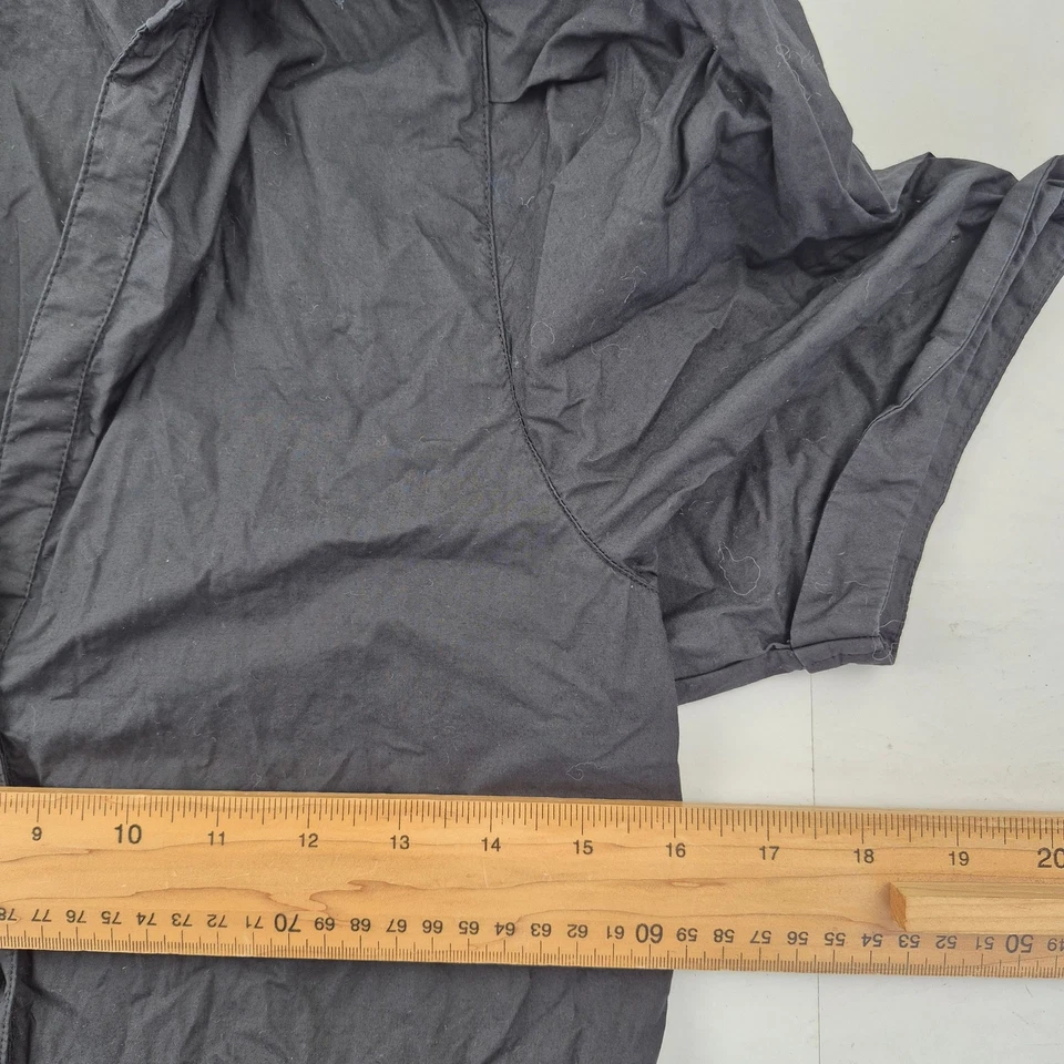 Vestido DKNY JEANS Pequeño 8 10 Negro Para Mujer Algodón en Niveles Midi Cuello con Botones Foto 4 de 4