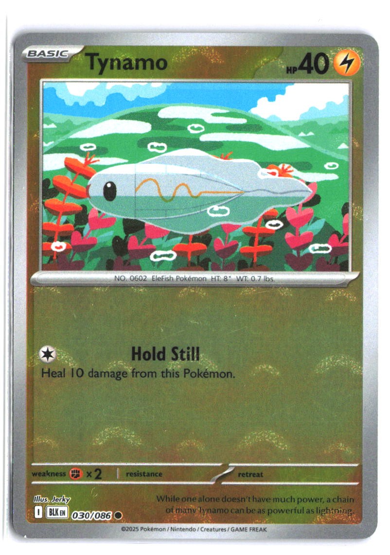 Tynamo #30 - Black Bolt - Poke Ball - Common - Near Mint
