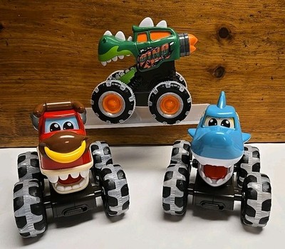 JOYIN 3 Pack Monster Truck Toy Light Up- Monster Treads Lightning Wheels 