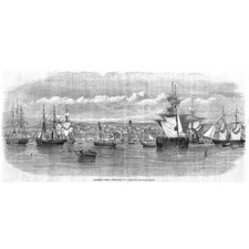 SPAIN View of ALGECIRAS - Antique Print 1859