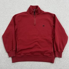 Vintage Nautica Quarter Zip 1/4 Competition Sweatshirt Medium Red Surf