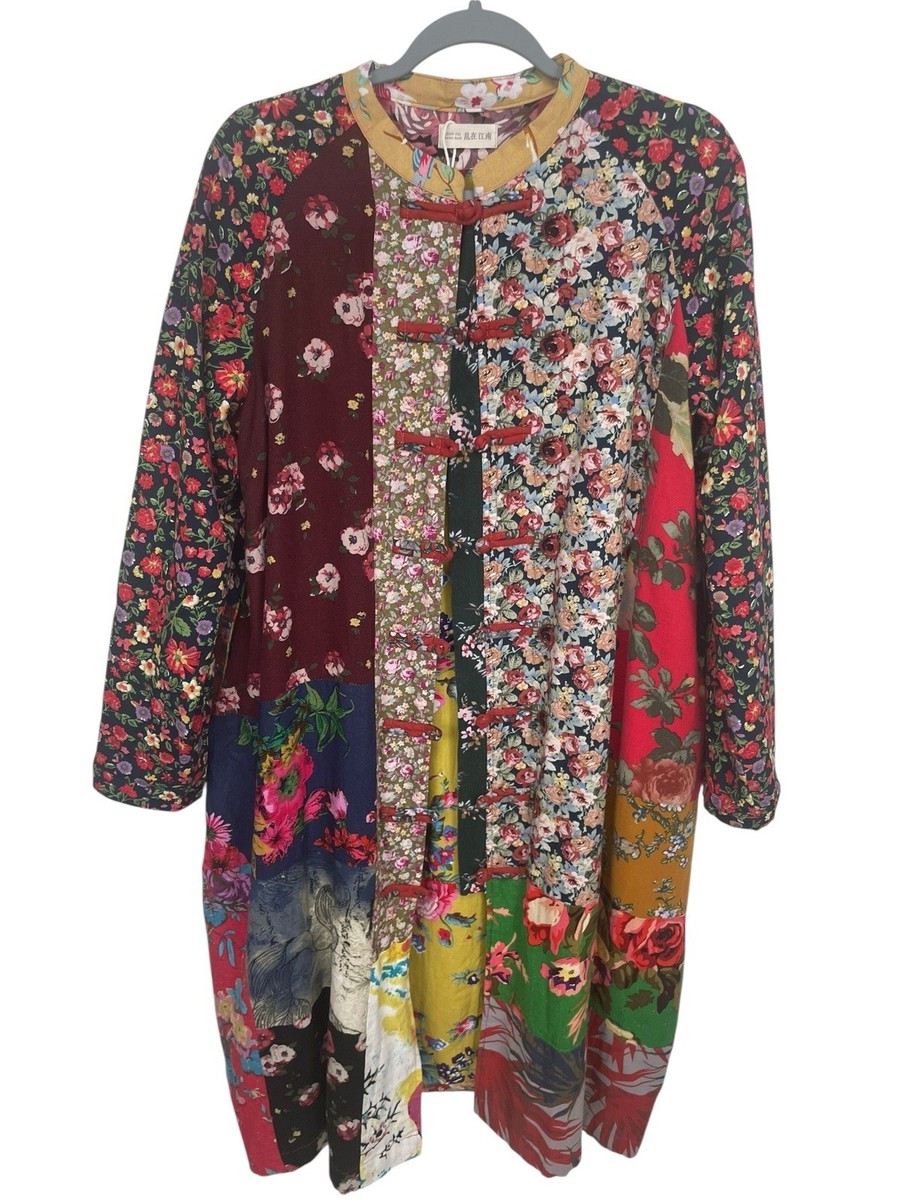 Luan Zai Jiang Nan M-L Floral Trench Coat Jacket Chinese Style