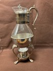FB Rogers Silver Coffee Carafe Pot w/ Candle Warmer Base Glass Tea — photo 1