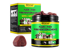 Flea  Tick Natural Prevention for Dogs - 150 Duck Flavor Soft Chewable Treats