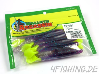 Bass Assassin Walleye Assassin (Turbo Sea Shad) in 4'' SLAMMIN CHICKEN