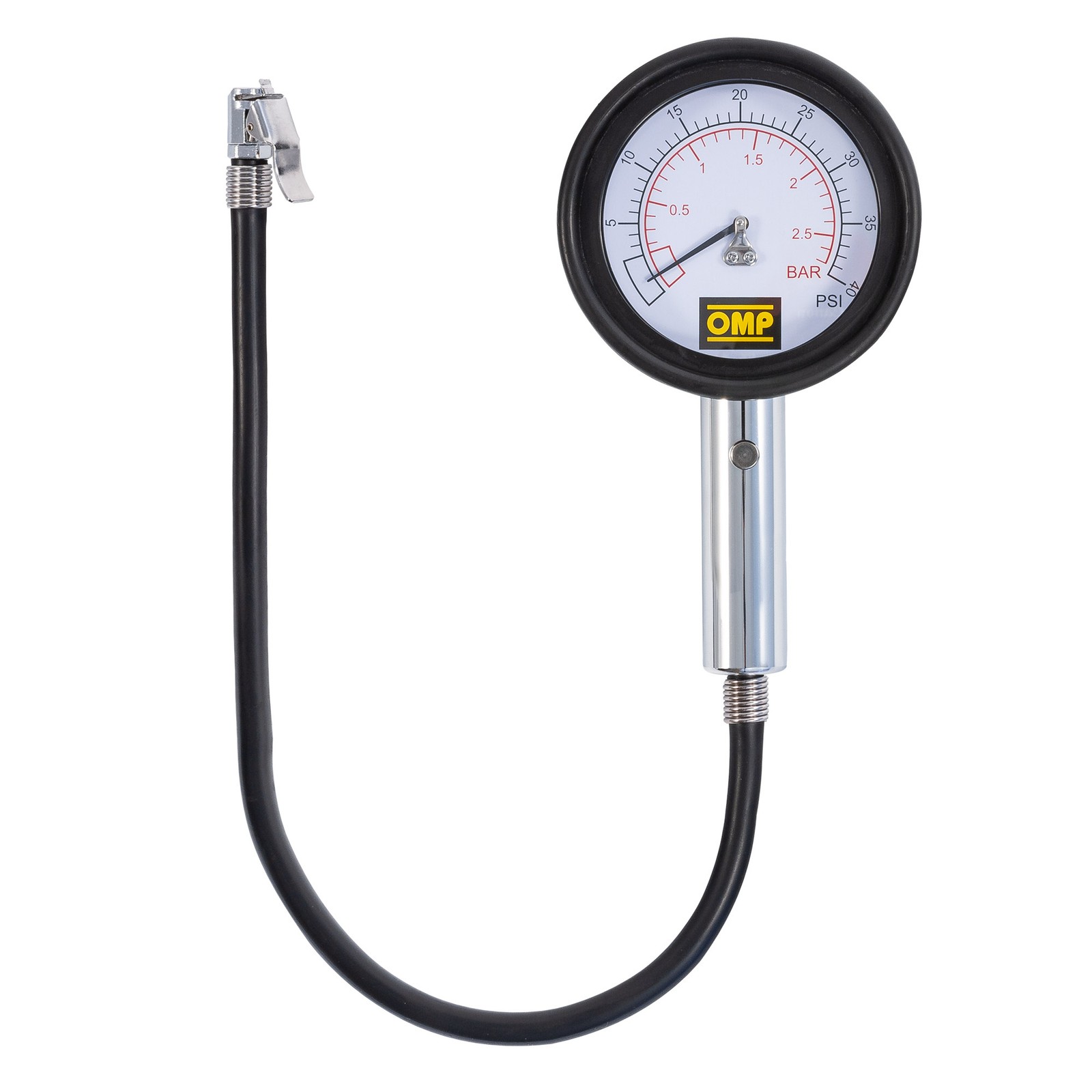 OMP Karting / Kart Tyre Pressure 0-2.7 Bar (0-40 Psi) Gauge