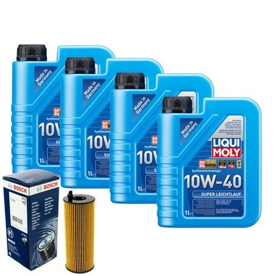Motoröl 10W40 LIQUI MOLY Super Leichtlauf 4L+BOSCH Ölfilter