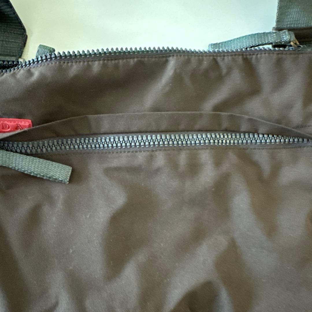 PRADA Nylon Shoulder Bag Brown Crossbody with Zipper Pocket Authentic thumbnail 3