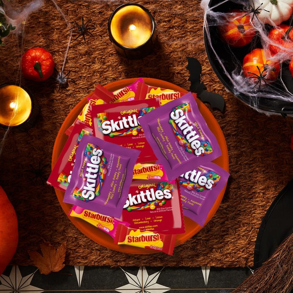 Skittles Original Wild Berry & Starburst and FaveReds Halloween Candy Mix Fun