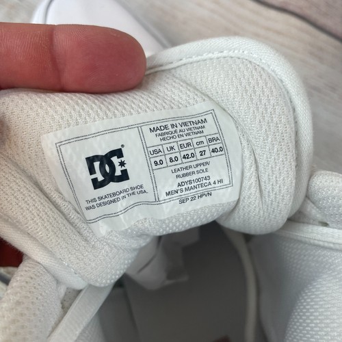 DC Manteca 4 HI Herren Gr. 9 Sneaker Weiß Grau High Top - Bild 9 von 9