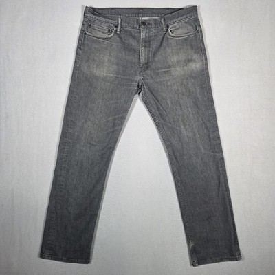 Levis 504 Jeans Mens 38x34 Gray Straight Leg Regular Fit Stretch Denim Workwear