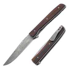 BOKER PLUS® Urban Trapper Cocobolo Damast EDC Pocket Knife 3.46" Damascus Blade