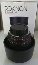 Rokinon 85mm F1.4 Full Frame Lens (Nikon F with Chip)