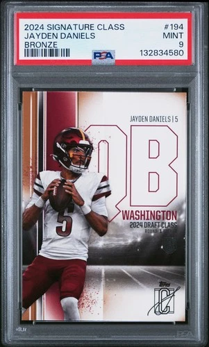 2024 TOPPS SIGNATURE CLASS BRONZE #194 JAYDEN DANIELS ROOKIE RC PSA 9