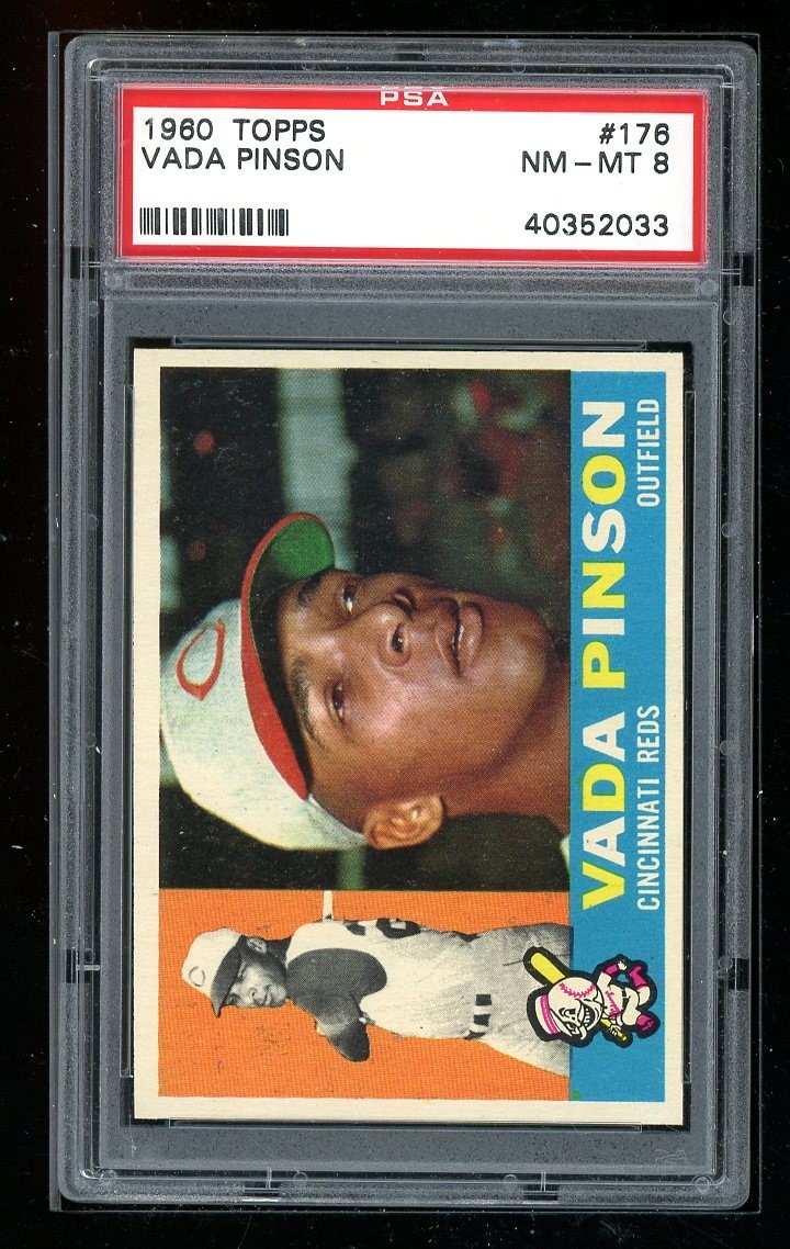 1960 Topps #176 Vada Pinson PSA 8