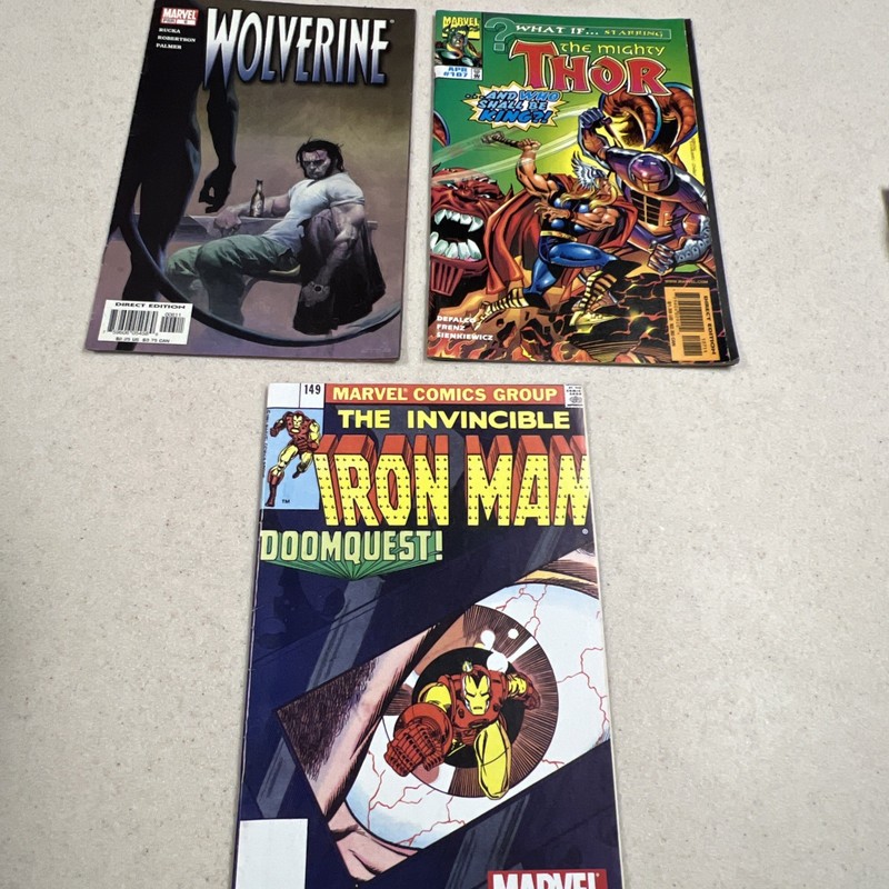 Marvel Comic Lot Wolverine #6 Iron Man #149 Doomquest Reprint Thor What If #107