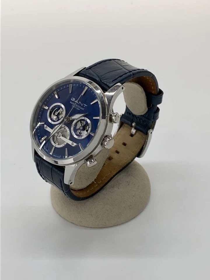 GANT GT005 Quartz Analog Watch Blue Dial Navy Leather Stylish Excellent JAPAN - Image 2 of 4