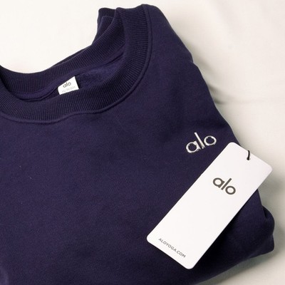 Alo Yoga Accolade Crew Neck Pullover Navy Blue | eBay