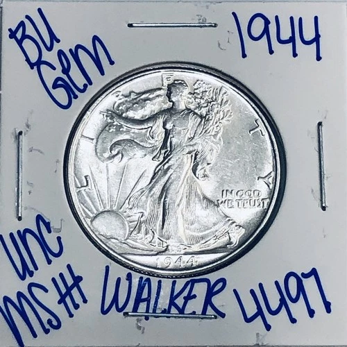 1944 BU UNCIRCULATED WALKING LIBERTY SILVER HALF DOLLAR AUTHENTIC U.S. MINT 4497