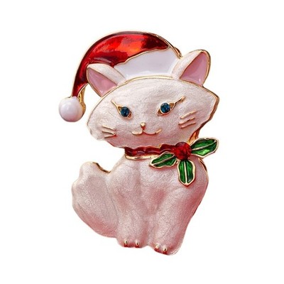 Delicate Cats Shaped Brooch Enamel Alloy Craftsmanship Stylish Women Accessory