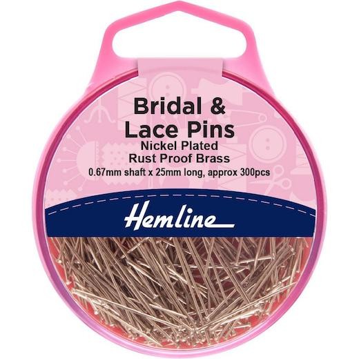 Hemline 25mm Bridal & Lace Pins Brass - Rustless H702