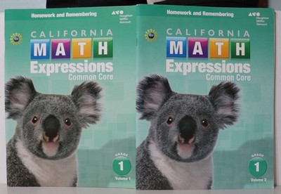 HMH: Math Expressions California Homework & Remembering Grade 1 Volume 1 & 2