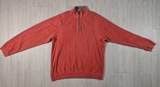 Tommy Bahama Men's Long Sleeve Sweater Red 1/4-Zip Pullover Size L