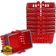 NUOBESTY 10pk Mini Shopping Baskets, Red Doll House Toy