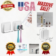 Modern Self-Adhesive Toothbrush Holder Set for Hygienic Bathrooms - 2 Pack