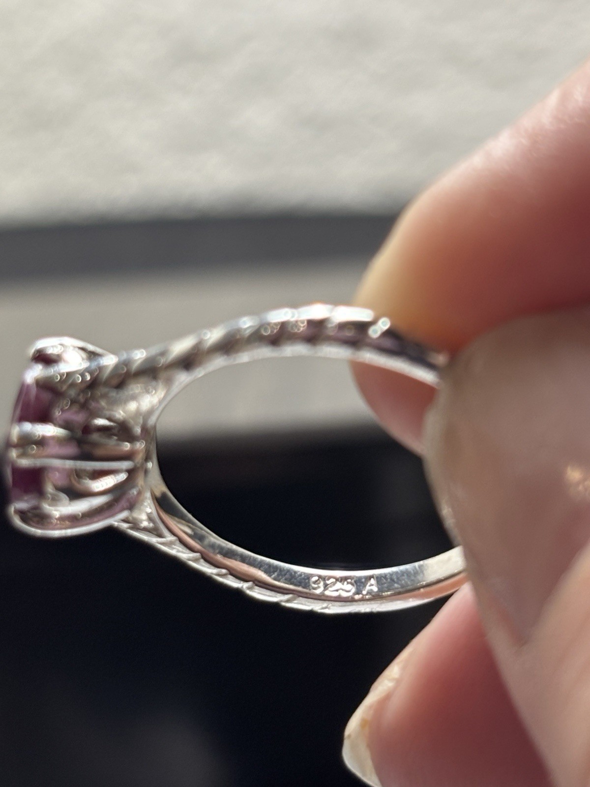 Sterling Silver Genuine Ruby Solitaire Ring Size … - image 8