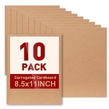 10 Pack 8.5x11 Inch Corrugated Cardboard Sheets, Flat Cardboard Paper