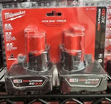 Genuine Milwaukee 48-11-2412 M12 12V Lithium-Ion Batteries