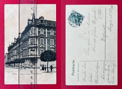 AK ZEITZ 1909 Blick in die Untere Kaiser Wilhelm Strasse mit Kindern ( 170429