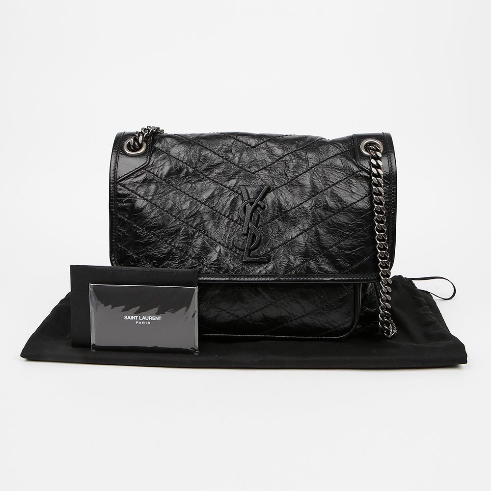 Saint Laurent Women's Niki Crinkle Vintage Leather Shoulder Bag 159656859 [U]
