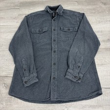 Grizzly Mountain Grey All Algodon Long Sleeve Button Up Mens Medium