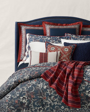 Ralph Lauren Mirabelle Queen Duvet Cover Blue Floral Cotton 94  X 96  NWOT
