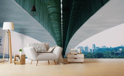 3D City Bridge Close-up Wall Murals Wallpaper Murals Wall Sticker