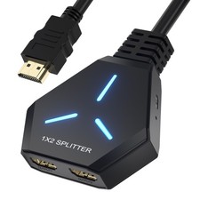 HDMI Splitter 1 in 2 Out Duplicate/Mirror (Not Extend), 4K@30hz HDMI Splitter...